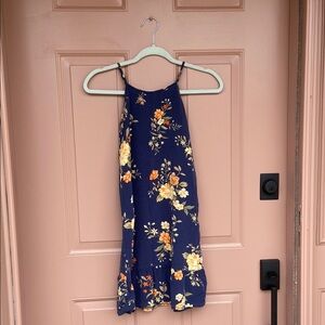 Old Navy Dark Navy Blue Sundress with Halter Neckline and Sleeveless Design